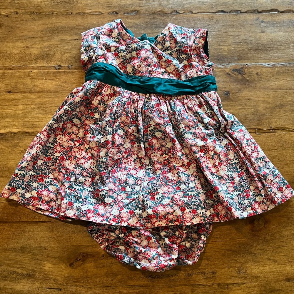 Tea Collection wrap neck floral dress 6-12m
